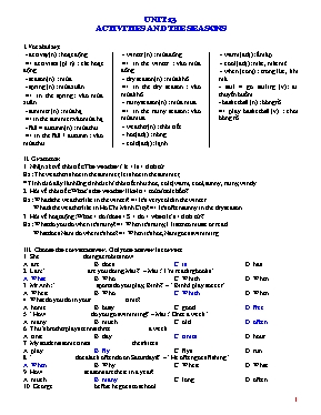 Bài tập ôn tập bài 13 Tiếng anh lớp 6